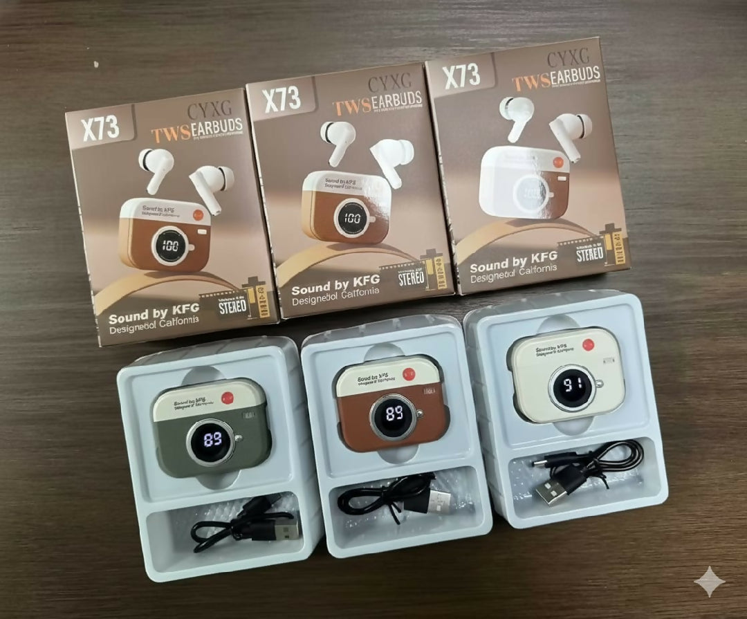 X73 Retro Camera TWS Earbuds