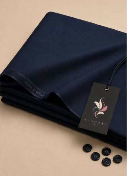 Navy Blue Wash n Wear unstitched four meter fabric