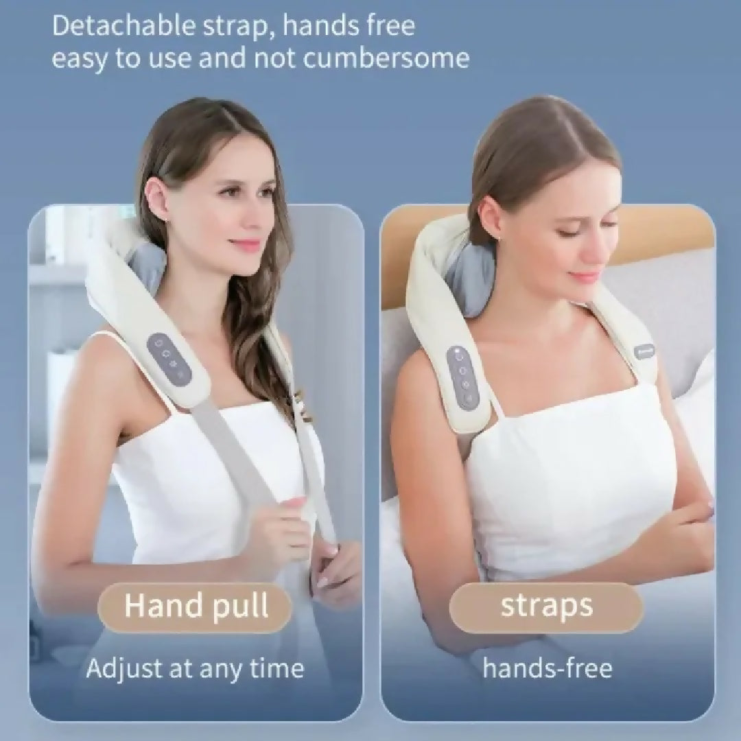 Shoulder and Back Massager all in one Electric Neck Shoulder Massager with Heat Deep Tissue Kneading Pain Relief for Trapezius Cervical Abdominal Muscles Ergonomic Design Adjustable Intensity Portable Stress Relief Device By Usmans Hub