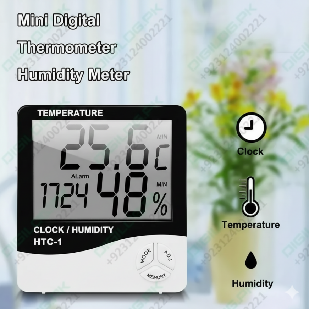 Professional LCD Indoor Temperature Humidity Monitor Large Display Accurate Readings Free Battery