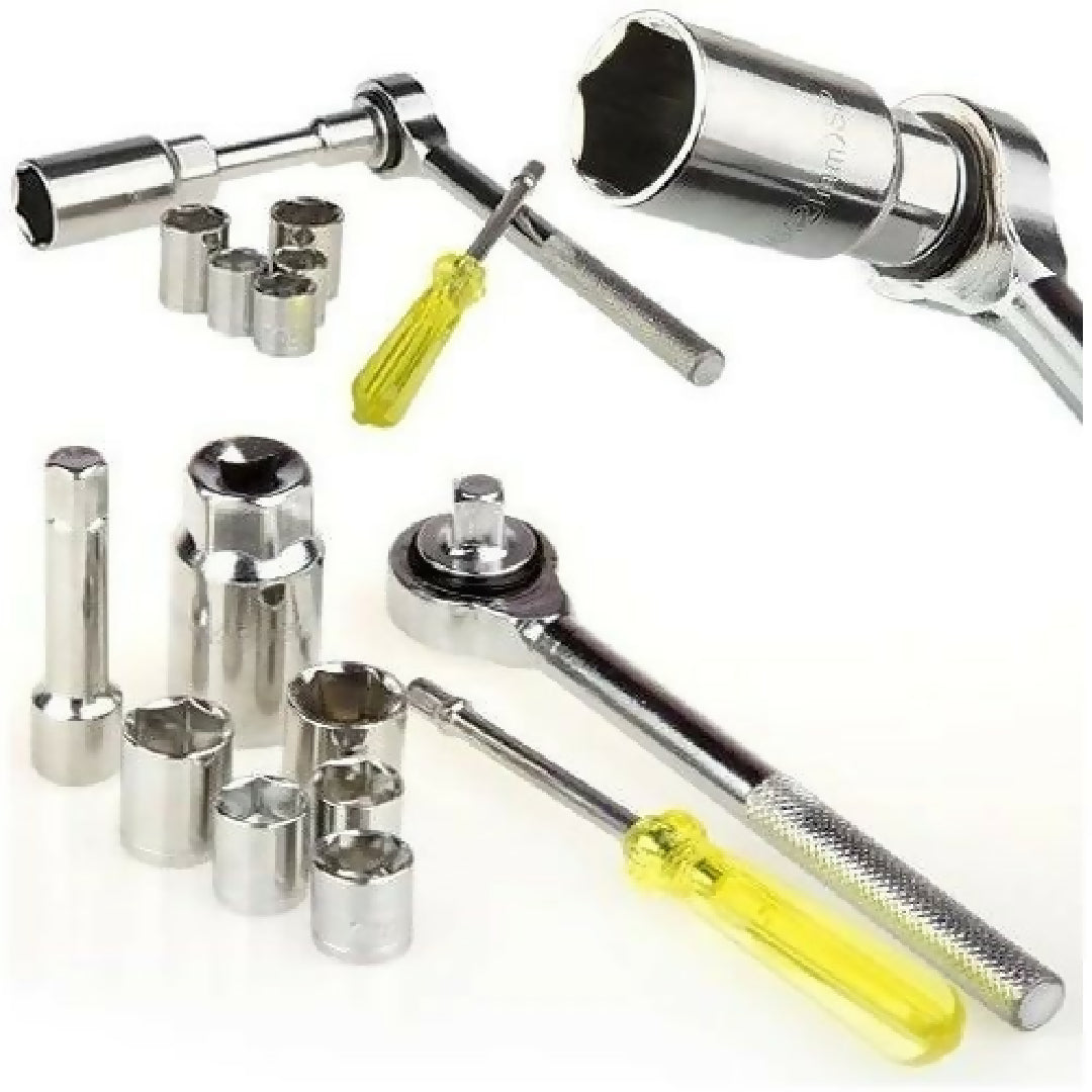 Aiwa 40 Piece Tool Kit Combination Socket Ratchet Wrench Set Tool Kit Toolkit Goti Set Ring Spanner Pana Set Screw Driver Bit Set Hand Toolkit T