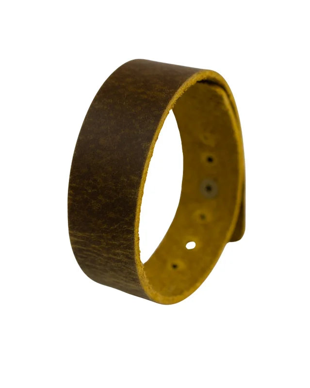 Pristine Green Yellow Pull-up Leather Bracelet (Unisex)