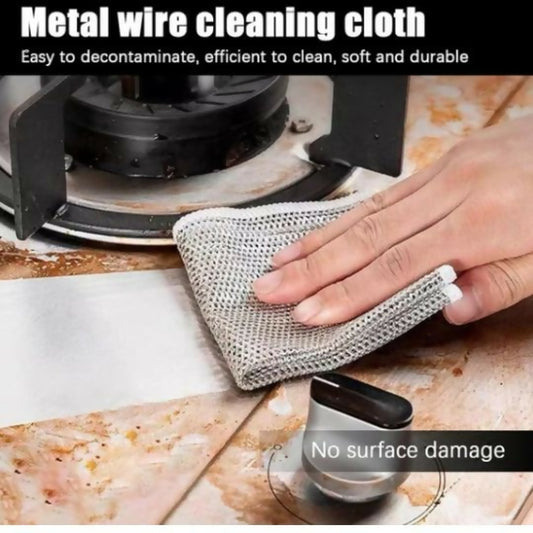 Pack of 10 Dish Washing Cleaning Cloth - Wire Dish Washing Rugs for Kitchen Dishes