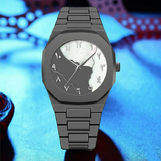 Men Luxury Arabic Dial Watch Water Resistant Minimalist Colorful Timepiece