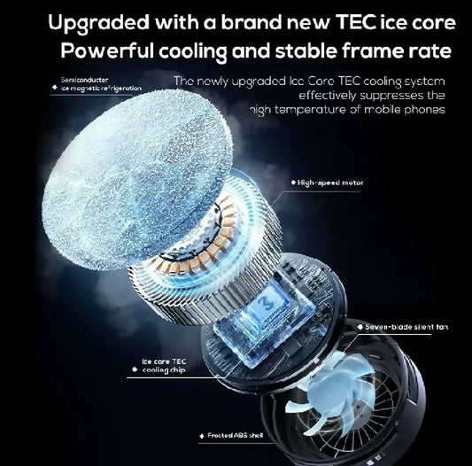 MEMO CX20 Mobile Cooling Fan 3 Gear Magnetic Clip Gaming Cooler with RGB Light