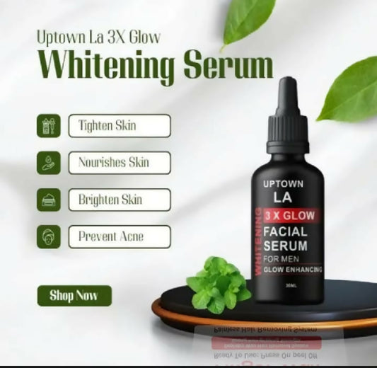 Upown LA 3X Glow Facial Serum for Men Brightening Hydrating and Healthy Skin Care