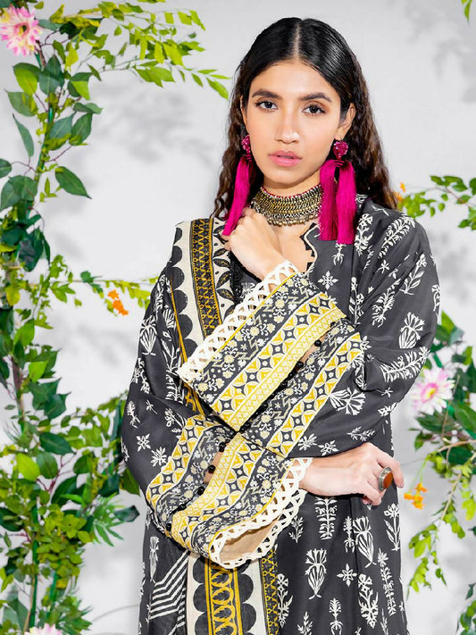 Salitex Original 3pc Unstitched - Printed Lawn Silk (SI9)