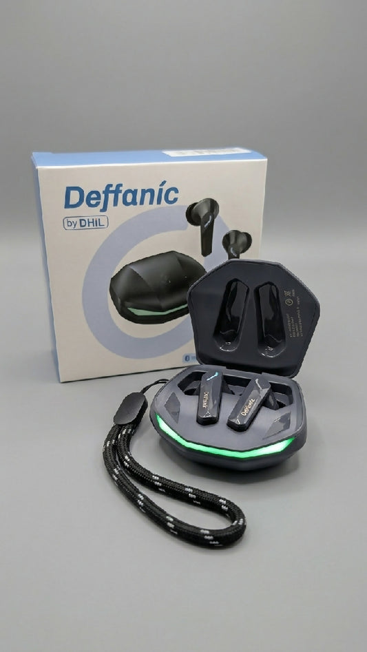 Deffanic by DHIL Wireless Gaming Earbuds Low Latency Bluetooth with RGB LED Charging Case And Lanyard