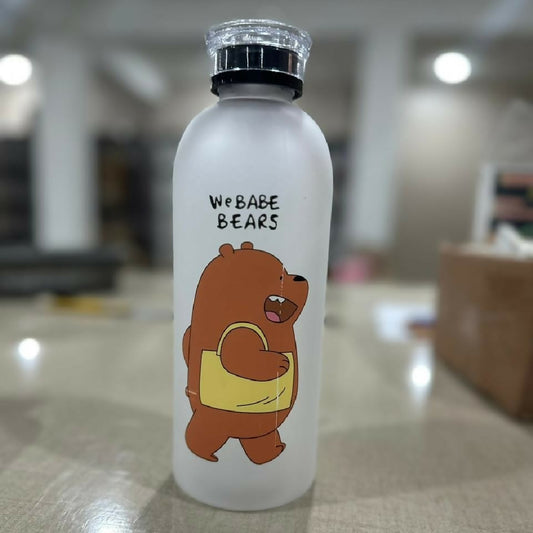 We Bare Bears Panda Water Bottle 1000ml - Cute Cartoon Design Durable Hydration Bottle For School Gym Travel And Outdoor Activities Random Color