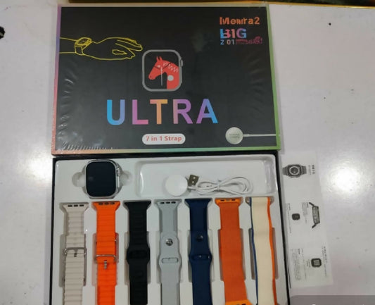 iMounra 2 BIG Ultra Smartwatch Random Box 7 in 1 Strap Multi-Color Bundle Premium Design Advanced Features Random Boxes