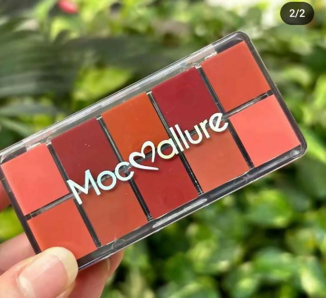 Mocallure 10 Shades Matte Cream Lipstick Palette 1 Piece