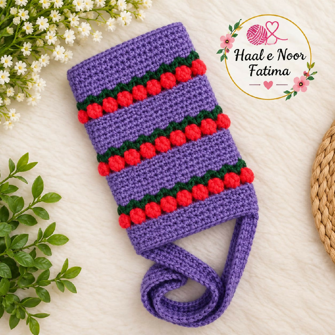 Handmade Crochet Mobile pouch purse Crossbody bag with strap