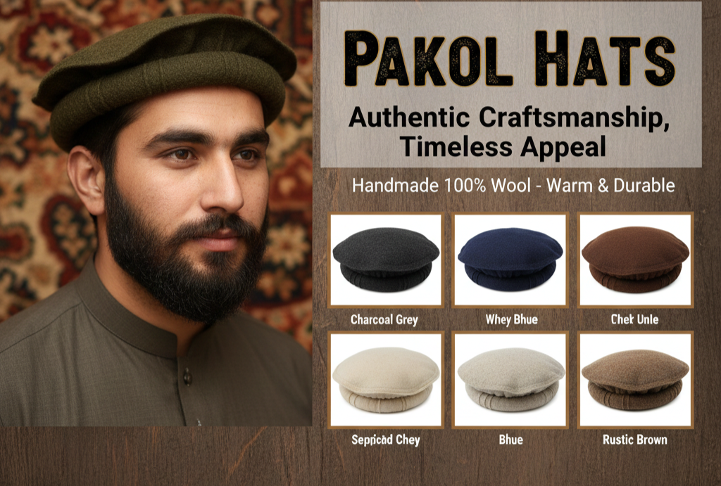 Handmade Chitrali Cap Afghani Pakol Hat
