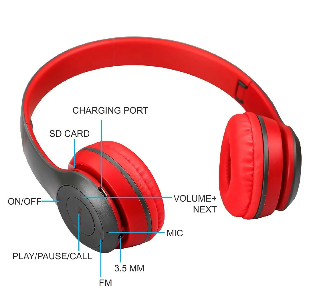 P47 Wireless Bluetooth Headphones Deep Bass Premium Sound random color