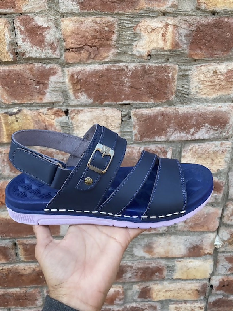 Blue Leather Sandals for Men