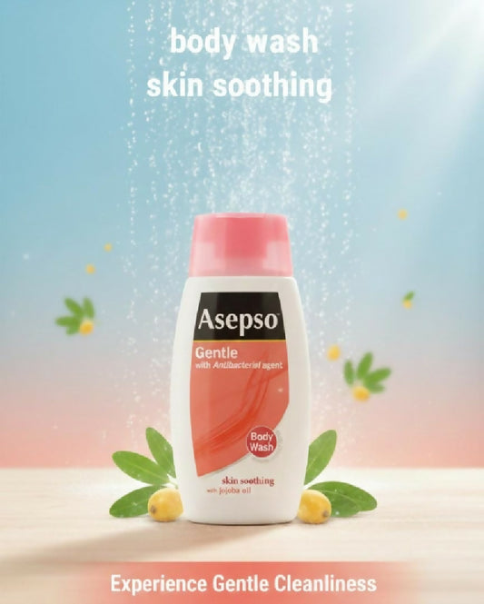 Asepso gentle with antibacterial body wash for soothing skin in 250 ml