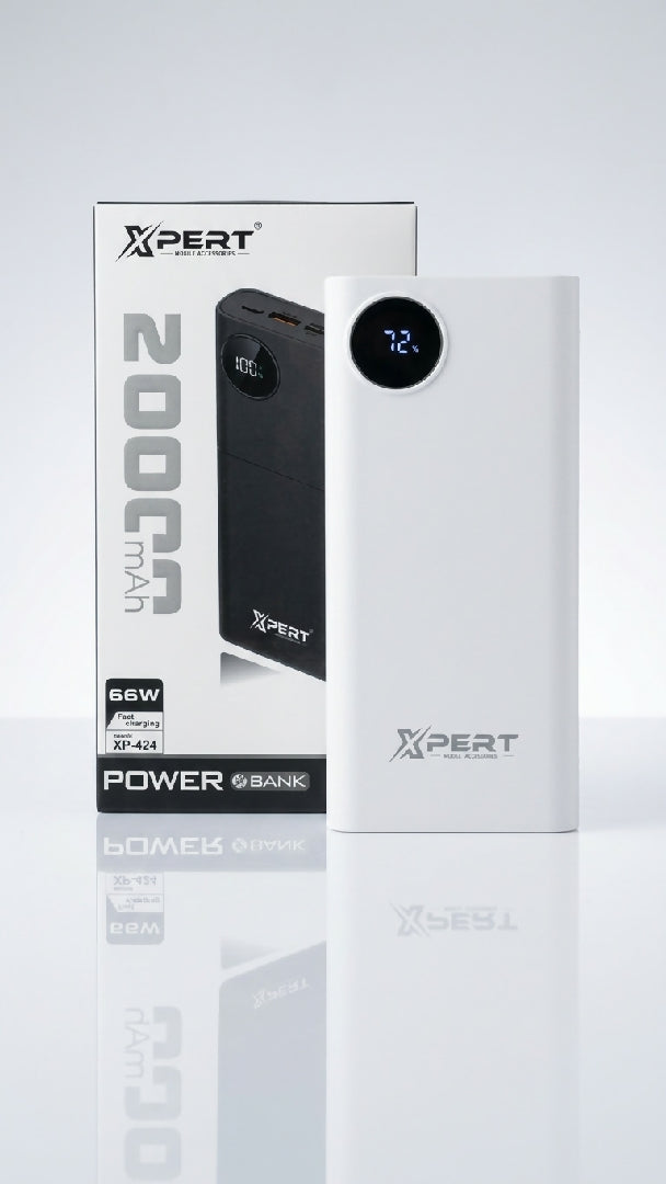 XPERT XP-424 20000mAh Power Bank 66W Fast Charging LED Digital Display External Battery Pack