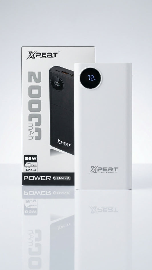 XPERT XP-424 20000mAh Power Bank 66W Fast Charging LED Digital Display External Battery Pack