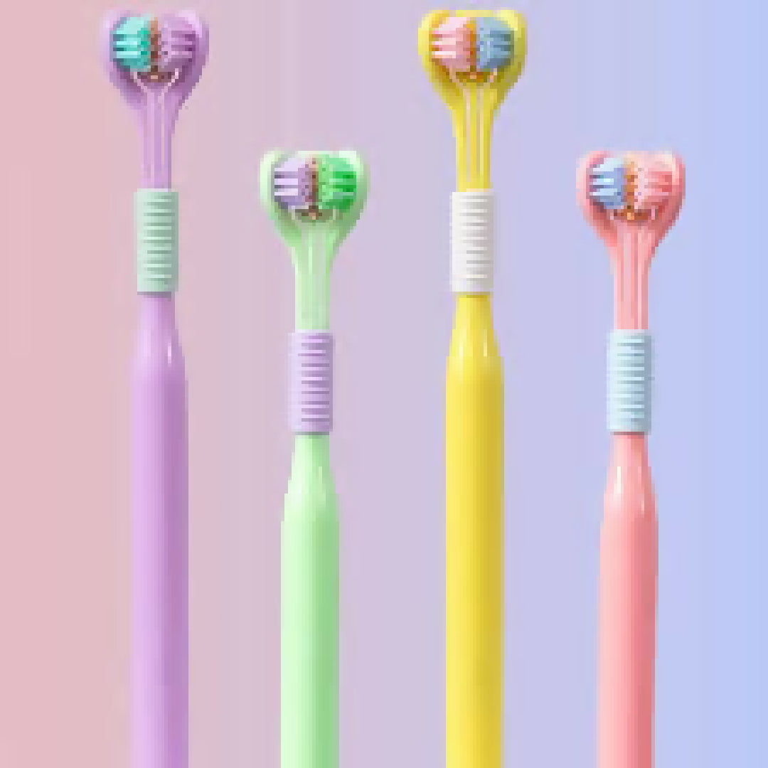 Three Sided Toothbrush Soft Bristles Gentle Clean Replaceable Heads 360 Degree Coverage Toothbrush