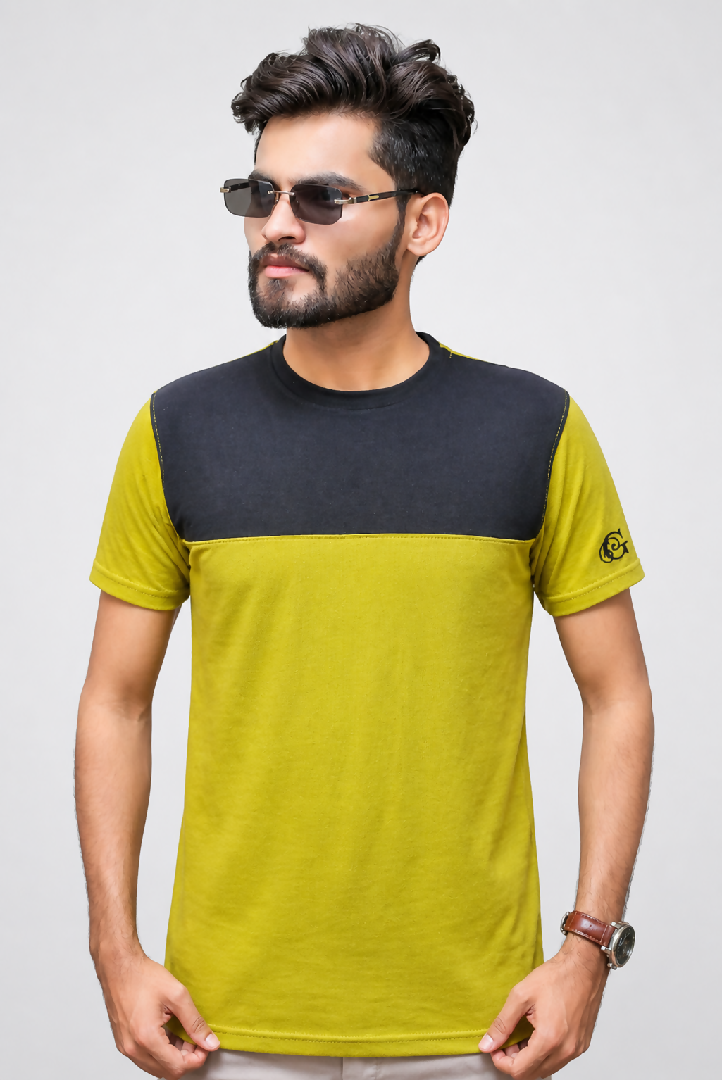 GLO-106 Olive Contrast Tee