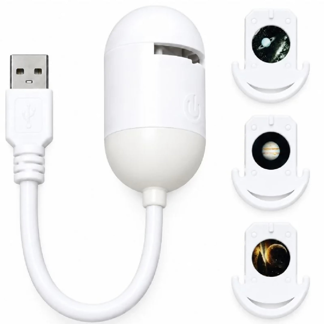 Galaxy Starry Sky Lamp Box 2-in-1 Projector Night Light with 3 Projection Lenses Built-in Night Light