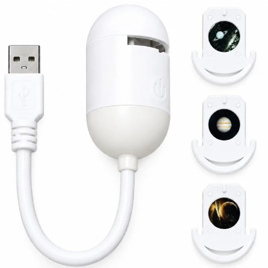 Galaxy Starry Sky Lamp Box 2-in-1 Projector Night Light with 3 Projection Lenses Built-in Night Light
