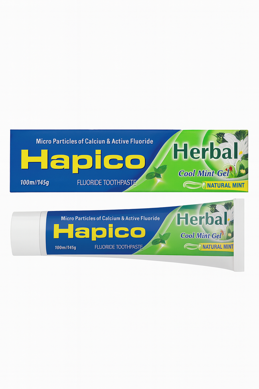 Hapico herbal Floride toothpaste cool mint gel in 100 ml