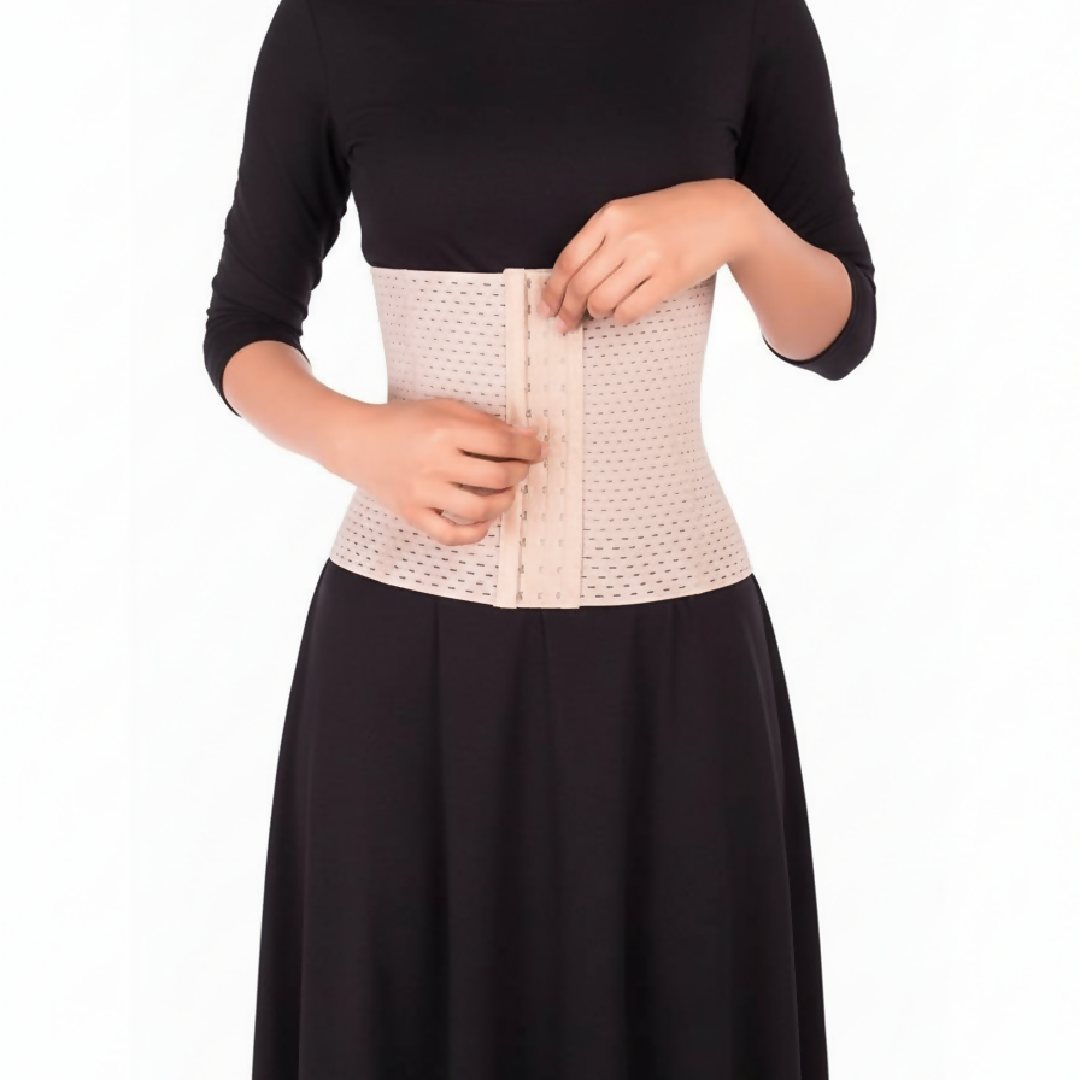 Women Jali Belly Belt Adjustable Body Shaper Tummy Slimming Belt with Hooks for Waist Training Posture Support