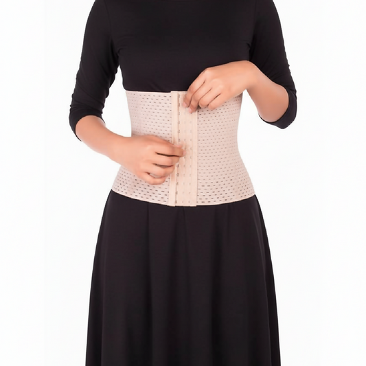 Women Jali Belly Belt Adjustable Body Shaper Tummy Slimming Belt with Hooks for Waist Training Posture Support