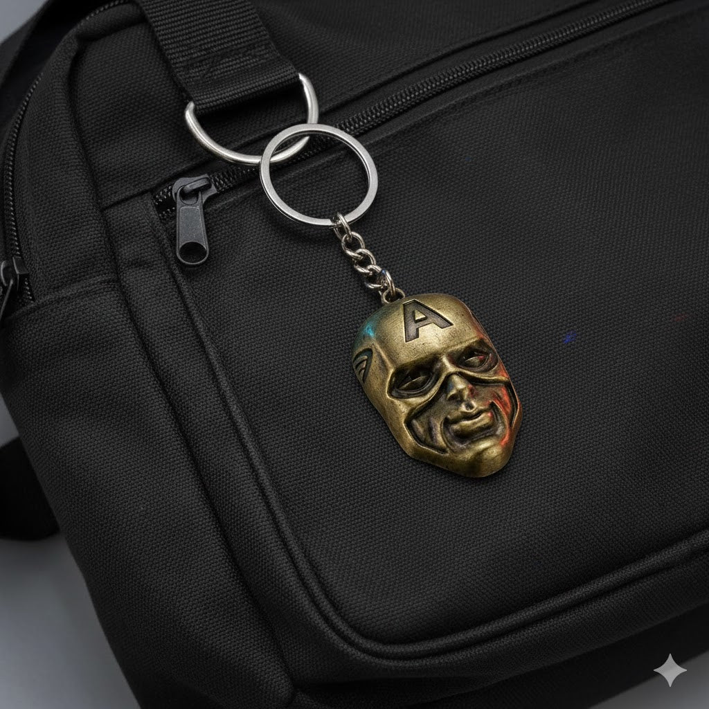 Super Heros face Keychain Captain America Mask