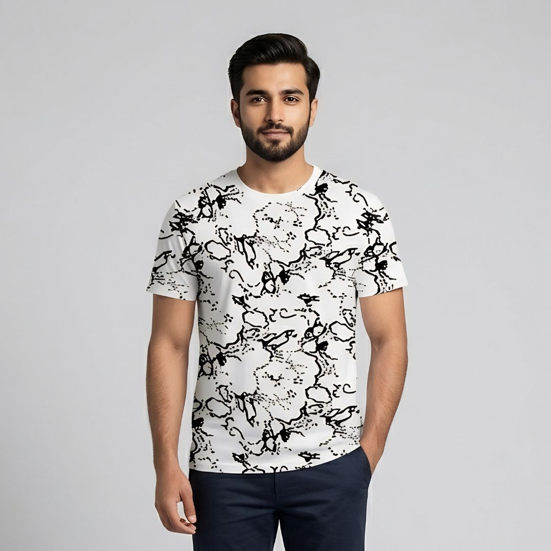 Short Sleeves T-shirt | Ink Blot White