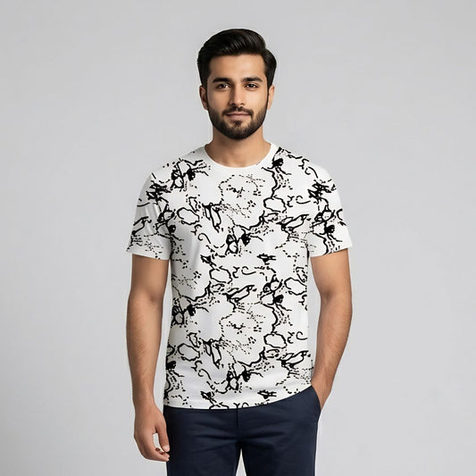 Short Sleeves T-shirt | Ink Blot White