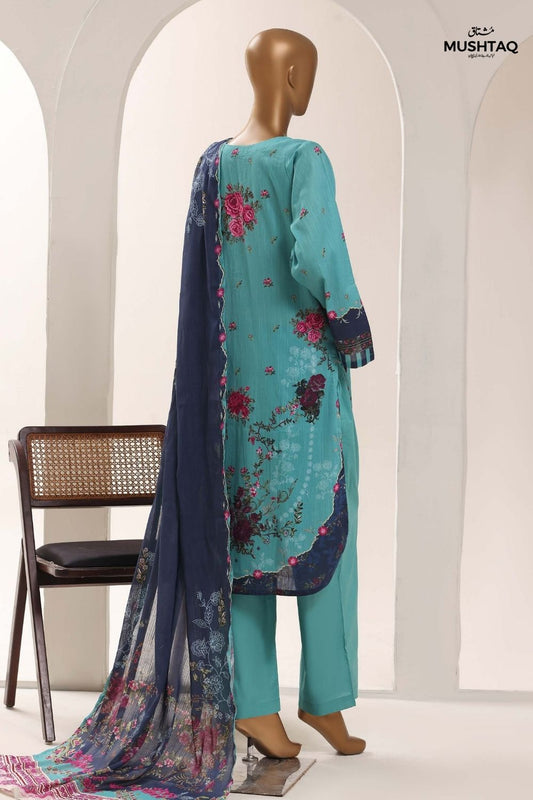 Mushtaq 3Pcs Stitched Printed Lawn Sadabahar Collection Desgin - 5