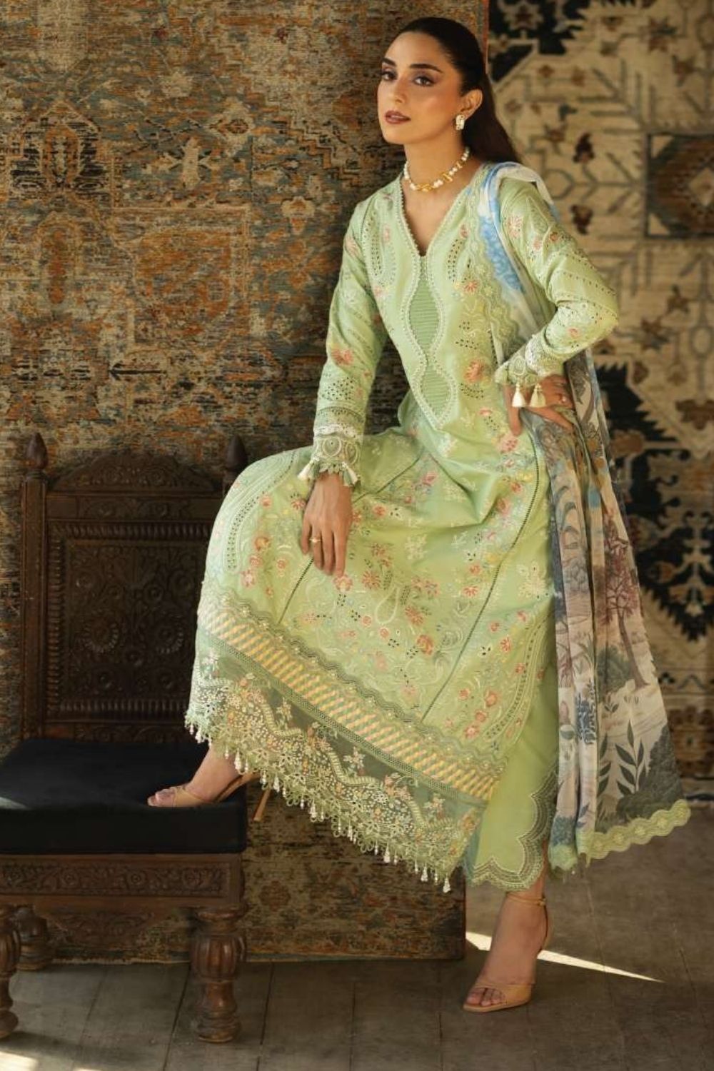Imrozia | Serene 3 Pc Unstitched Embroidered Lawn Suit  SL-152 Aylin