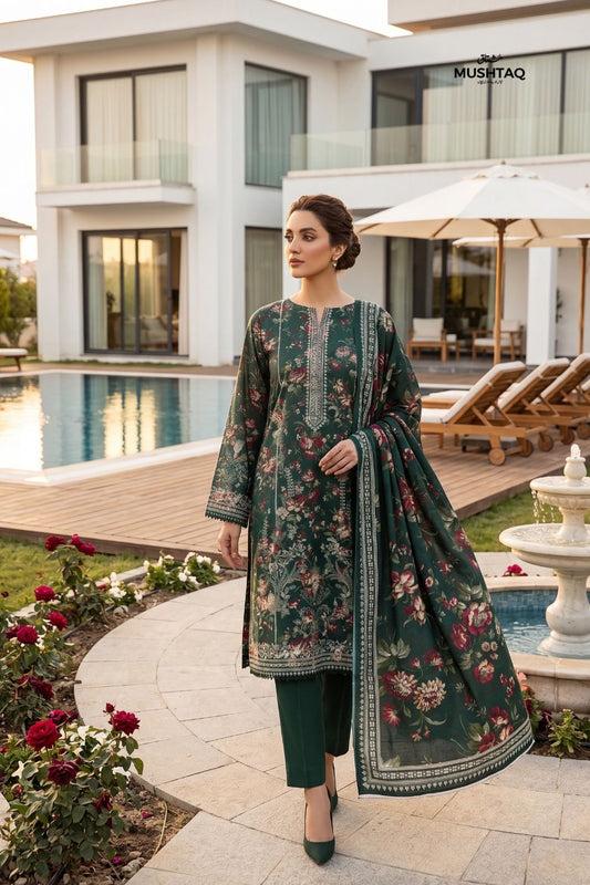 Mushtaq 3Pcs Unstitched Printed Lawn Zayra Collection Desgin - 4