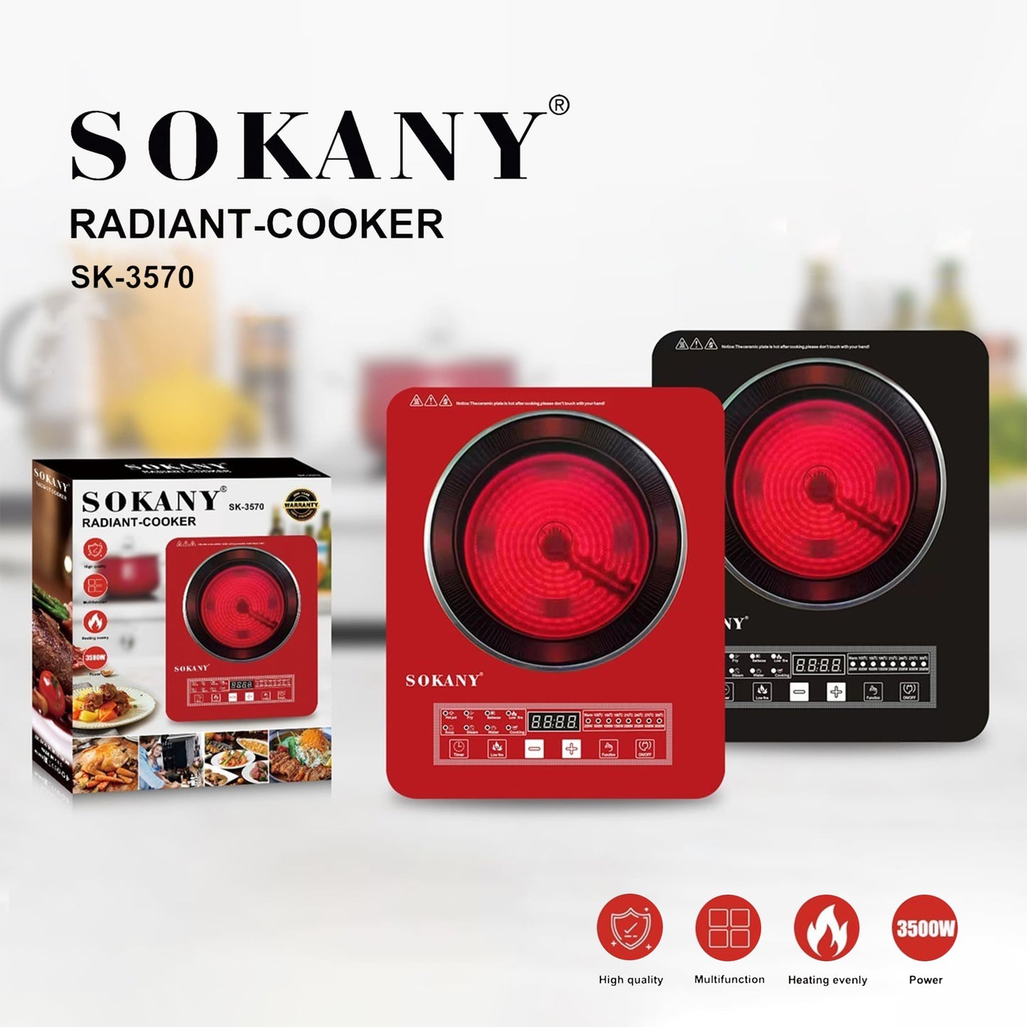 Sokany Hotplate 3570  Portable Electric Single Burner Stove for Quick and Efficient Cooking