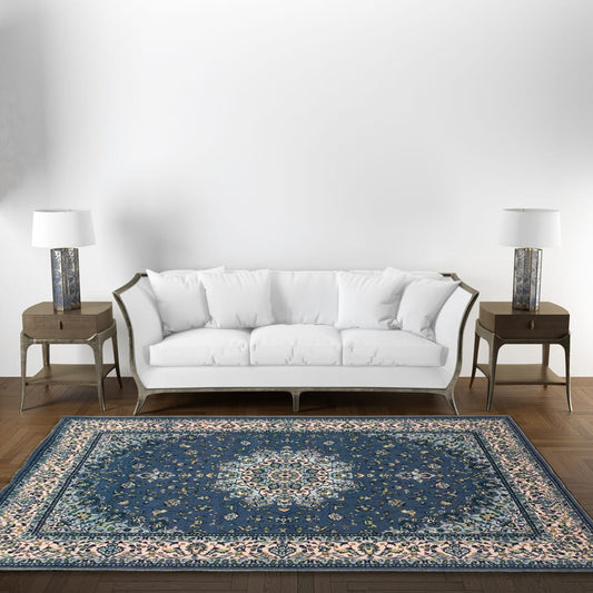 Partial Floor Covering Grey Center Piece – Elegant Felt-Back Rug