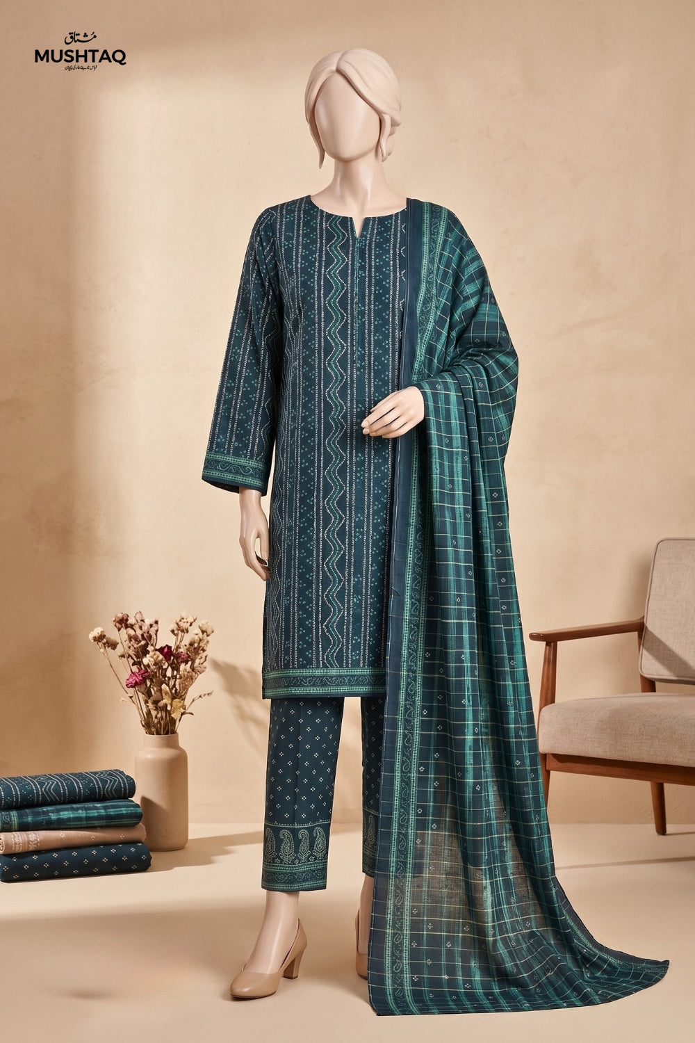 Mushtaq Zahra Collection 3Pcs Unstitched Printed Lawn Desgin - 6