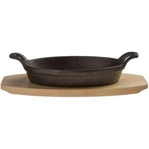 Sizzler 9 inch F OV Wood Perfect for Grilling Searing and Serving Sizzling Meals