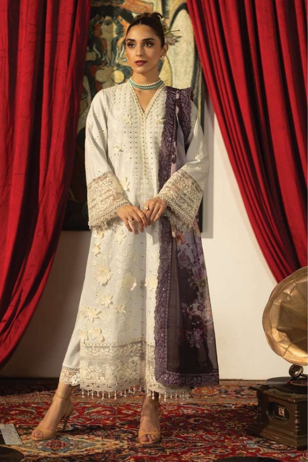 Imrozia | Serene 3 Pc Unstitched Embroidered Lawn Suit  SL-153 Rameen