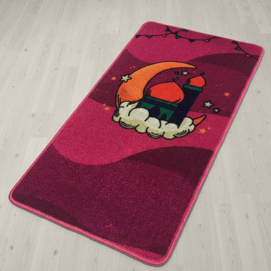 Kids Prayer Mat – Soft & Comfortable Berry Pink Islamic Mat for Children