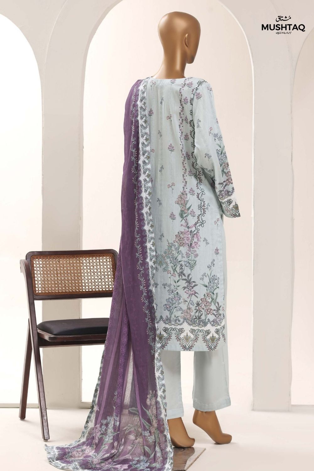 Mushtaq 3Pcs Stitched Printed Lawn Sadabahar Collection Desgin - 6