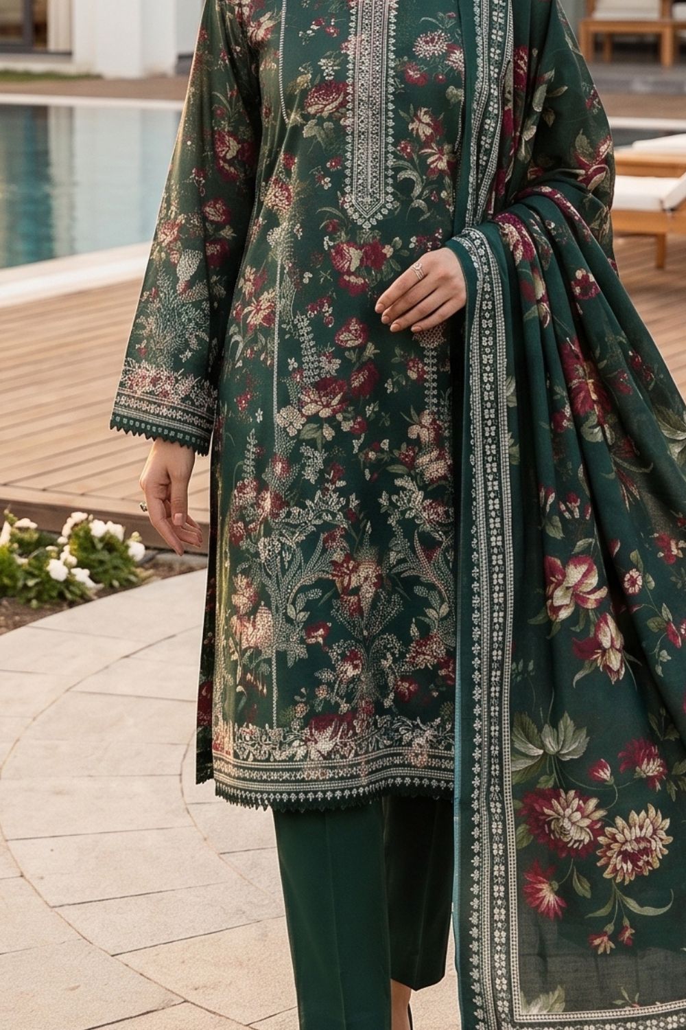 Mushtaq 3Pcs Unstitched Printed Lawn Zayra Collection Desgin - 4