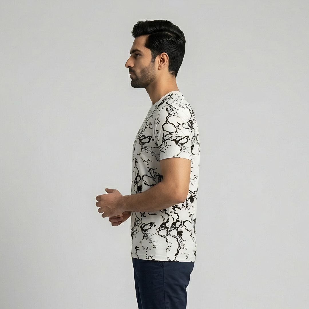 Short Sleeves T-shirt | Ink Blot White