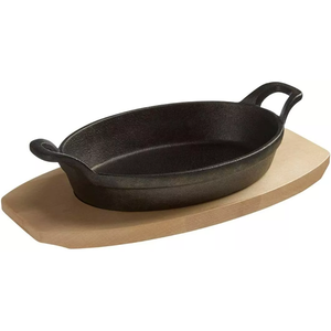 Sizzler 9 inch F OV Wood Perfect for Grilling Searing and Serving Sizzling Meals