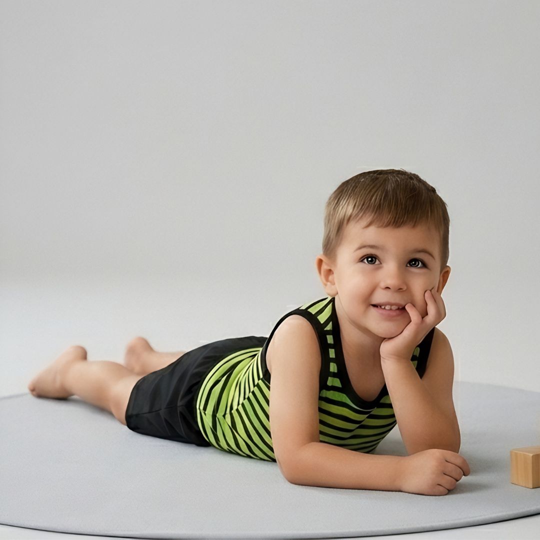 Kids Sandos & Shorts | Pack Of 3 | Printed Lines, Flowers & Doodles