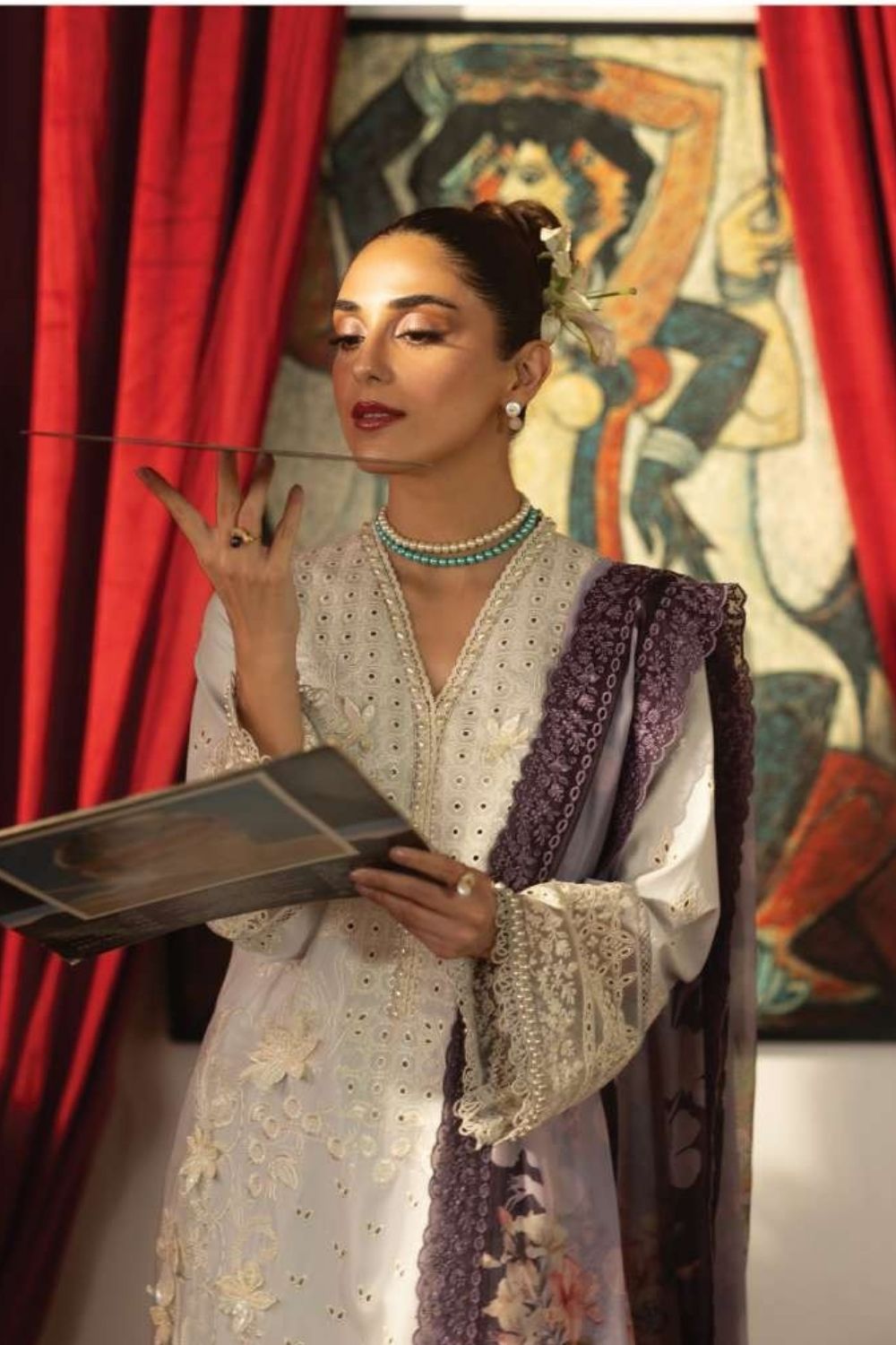 Imrozia | Serene 3 Pc Unstitched Embroidered Lawn Suit  SL-153 Rameen