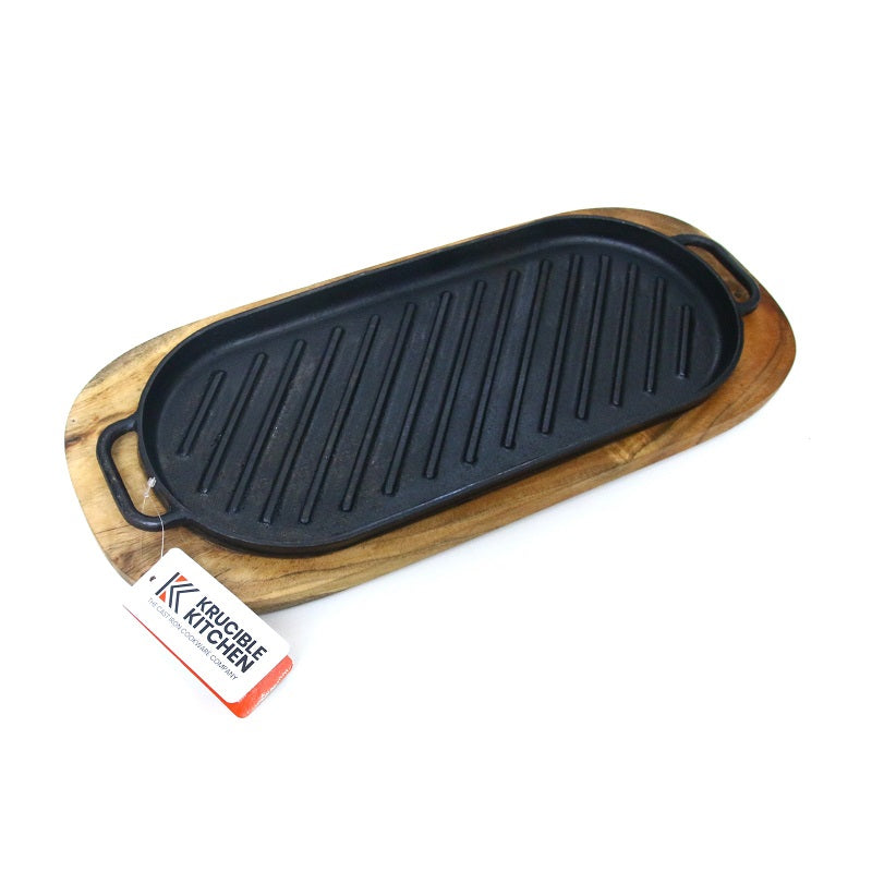 Sizzler 14 inch G OV Wood Ideal for Grilling and Sizzling Large Meals
