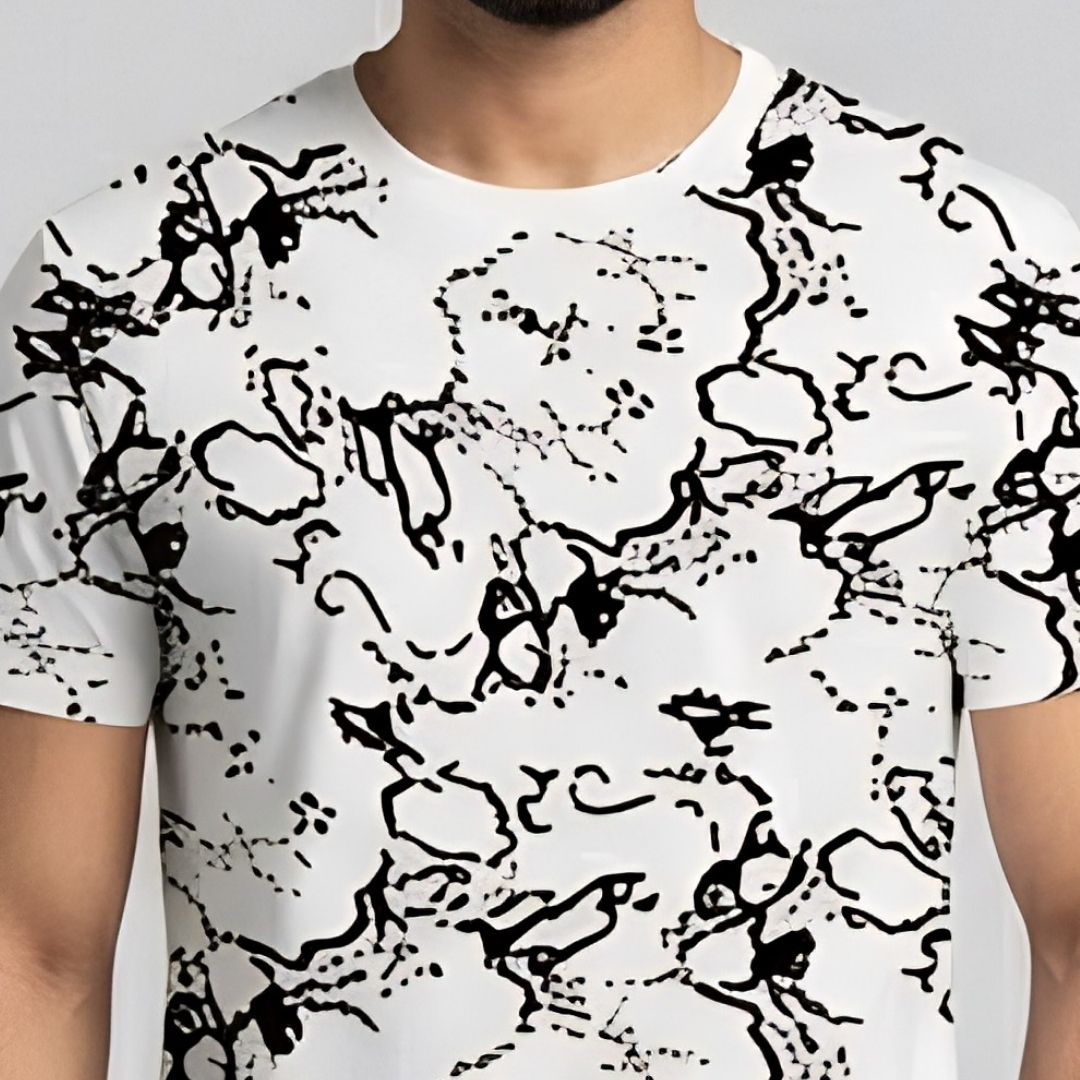 Short Sleeves T-shirt | Ink Blot White