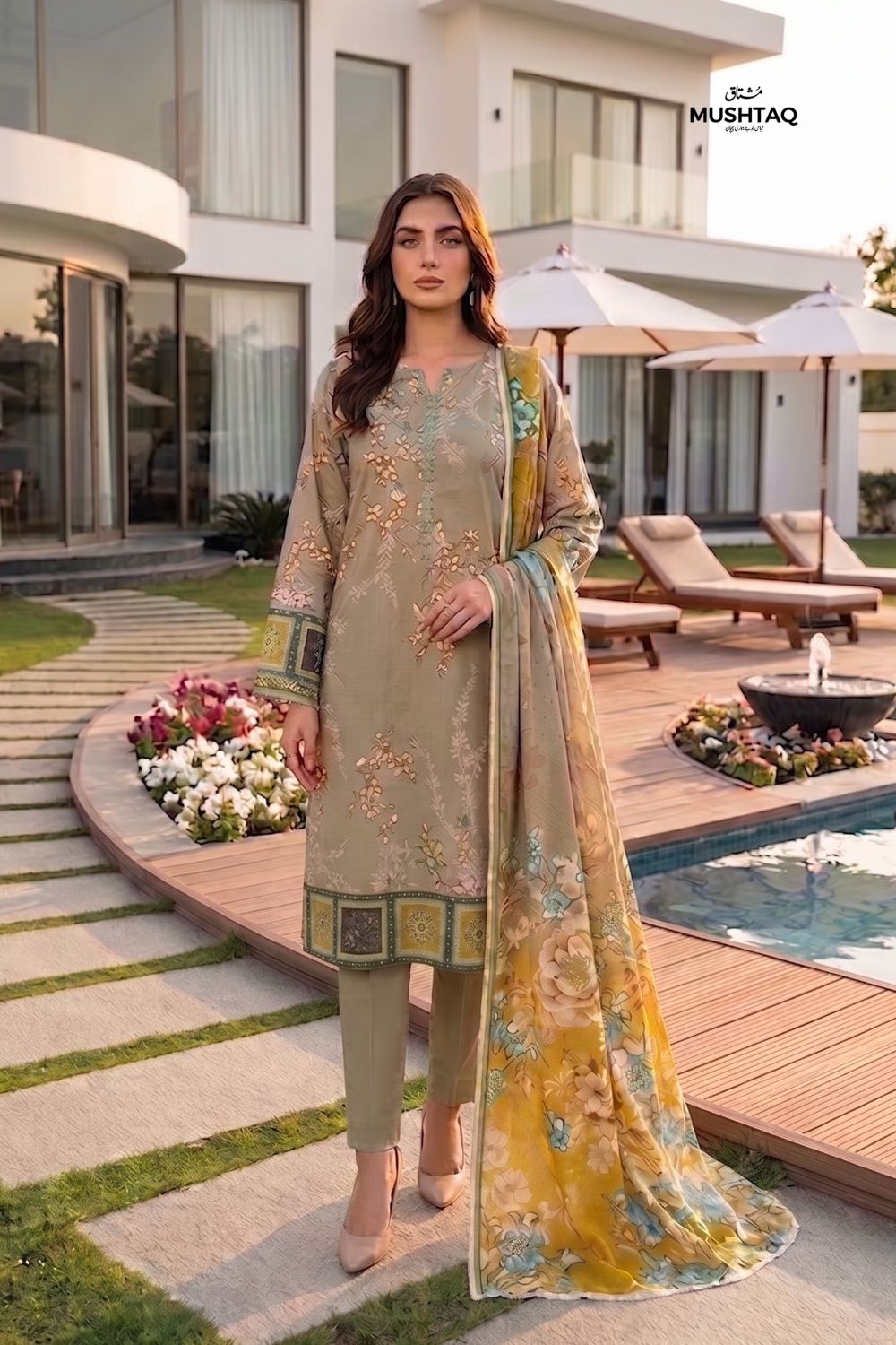 Mushtaq 3Pcs Unstitched Printed Lawn Zayra Collection Desgin - 5